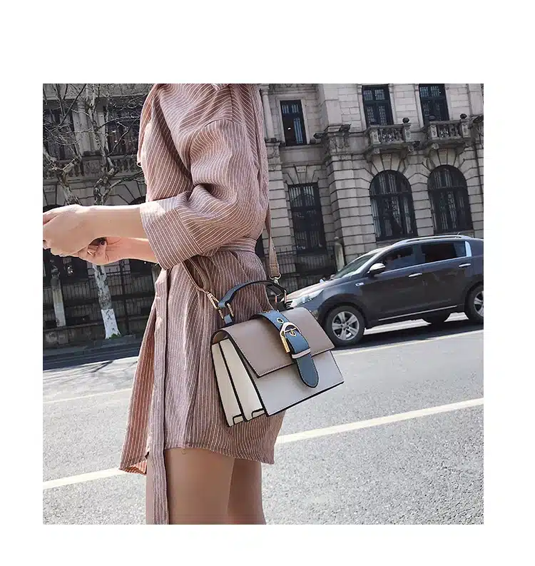 Women's Designer Handbag 2019 Fashion New High quality PU Leather Women bag Contrast Lady Tote Shoulder Messenger Bag Crossbody 17