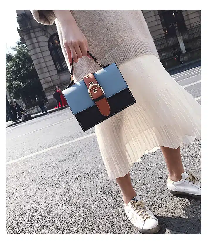 Women's Designer Handbag 2019 Fashion New High quality PU Leather Women bag Contrast Lady Tote Shoulder Messenger Bag Crossbody 19