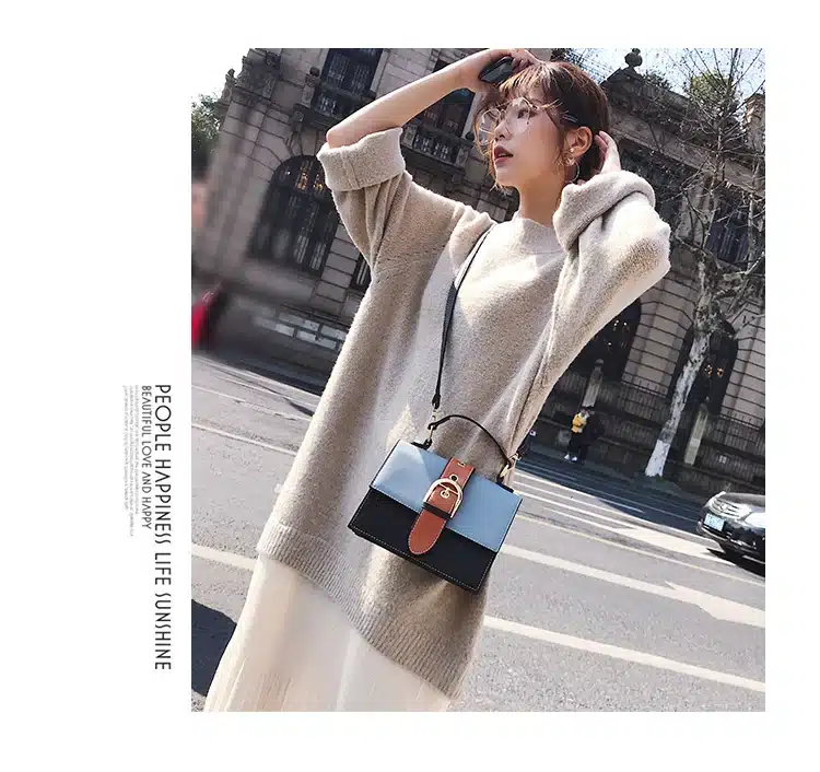 Women's Designer Handbag 2019 Fashion New High quality PU Leather Women bag Contrast Lady Tote Shoulder Messenger Bag Crossbody 22