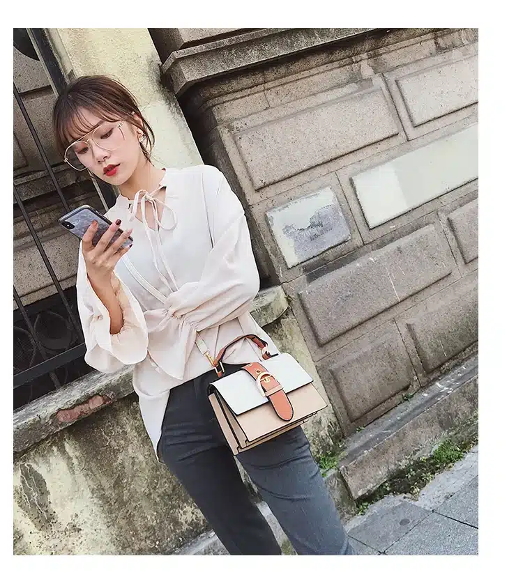 Women's Designer Handbag 2019 Fashion New High quality PU Leather Women bag Contrast Lady Tote Shoulder Messenger Bag Crossbody 24