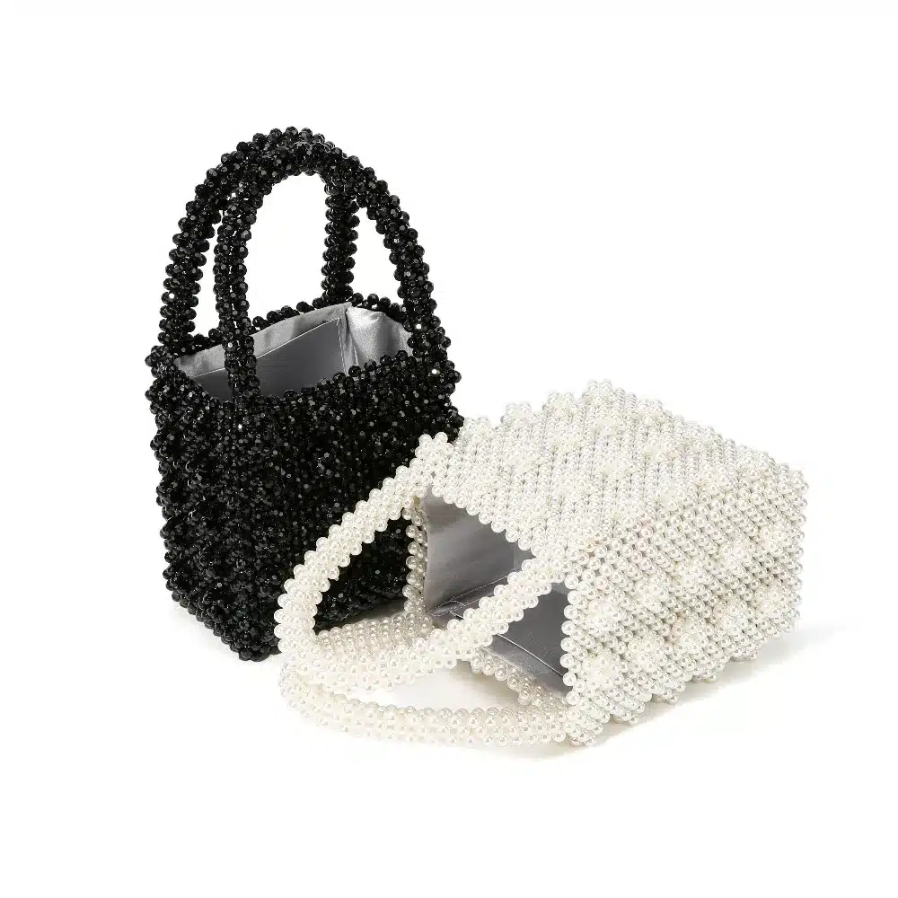 Pearls bag beaded box totes bag women party vintage handbag 2019 summer luxury brand white yellow blue wholesale drop shipping 13