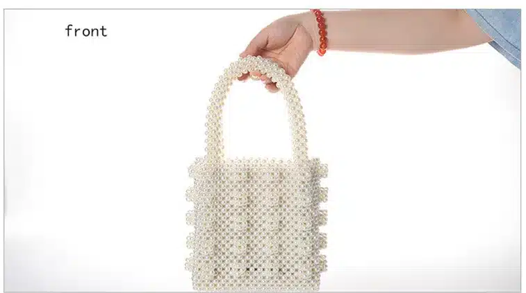 Pearls bag beaded box totes bag women party vintage handbag 2019 summer luxury brand white yellow blue wholesale drop shipping 17