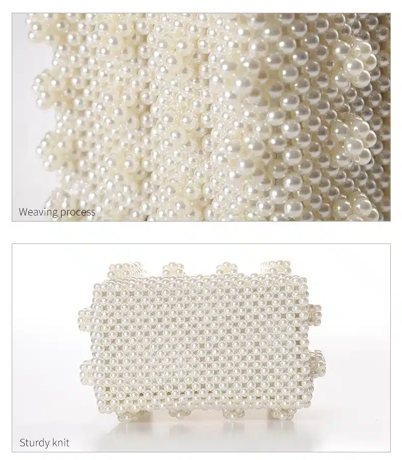 Pearls bag beaded box totes bag women party vintage handbag 2019 summer luxury brand white yellow blue wholesale drop shipping 21