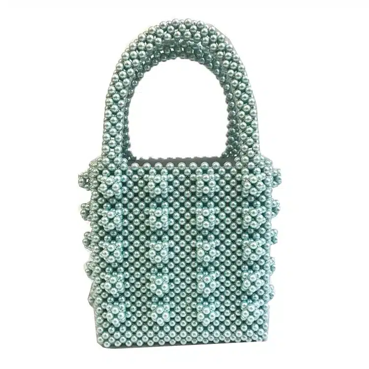Pearls bag beaded box totes bag women party vintage handbag 2019 summer luxury brand white yellow blue wholesale drop shipping 24
