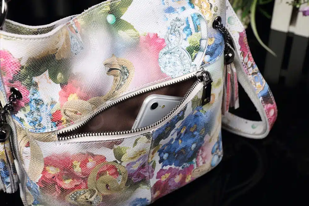 Arliwwi Brand High Class Shiny Floral REAL LEATHER Women Handbags Bags Fashion 2019 New Genuine Cow Leather Blossom Designer Bag 19