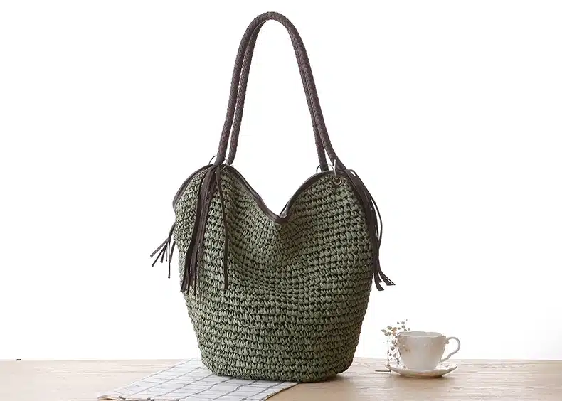 OCEHNUU Big Straw Beach Bags Women Handbags Summer Fashion Female 2019 Casual Women's Bags Shoulder Bag Tassel Zipper Bolsas 14