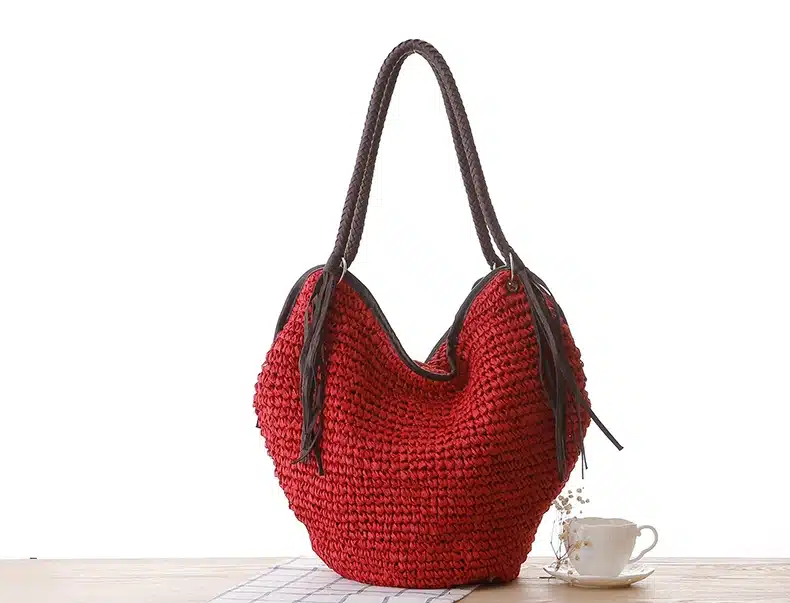 OCEHNUU Big Straw Beach Bags Women Handbags Summer Fashion Female 2019 Casual Women's Bags Shoulder Bag Tassel Zipper Bolsas 15