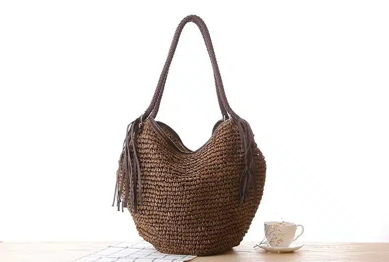 OCEHNUU Big Straw Beach Bags Women Handbags Summer Fashion Female 2019 Casual Women's Bags Shoulder Bag Tassel Zipper Bolsas 17
