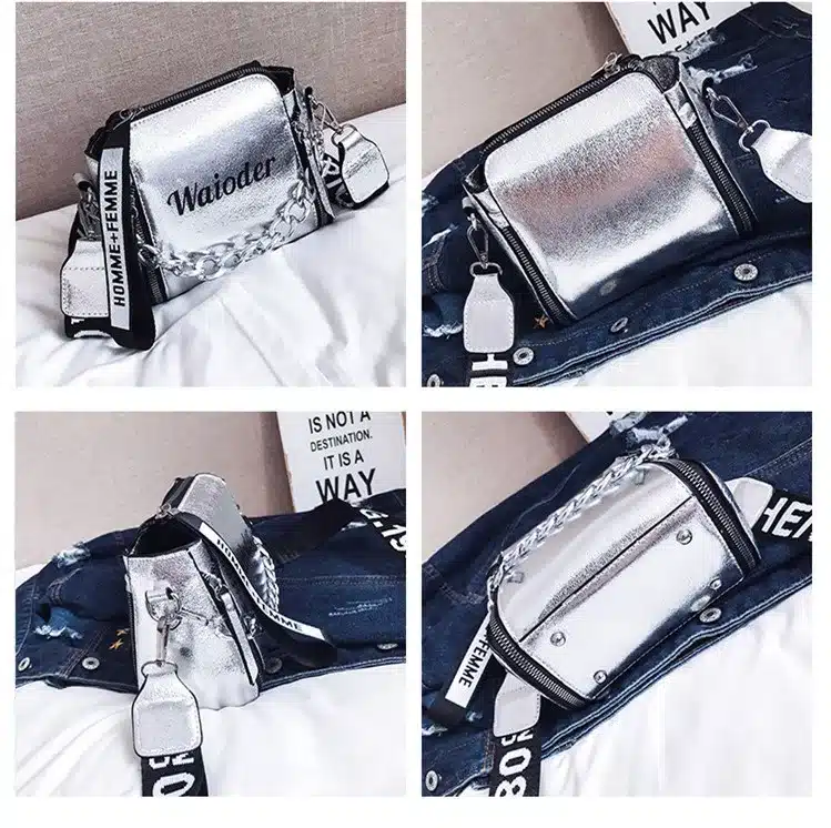 DikizFly Laser Women Bags Fashion Luxury Shoulder Handbags Chains Crossbody Bag Women 2019 Letter Mini Flap Purse bolsa feminina 10
