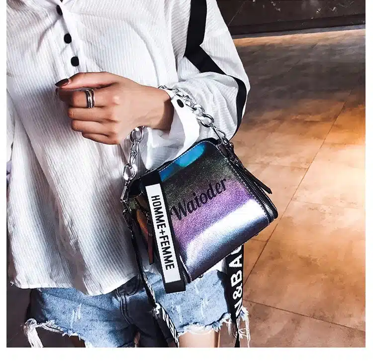 DikizFly Laser Women Bags Fashion Luxury Shoulder Handbags Chains Crossbody Bag Women 2019 Letter Mini Flap Purse bolsa feminina 15