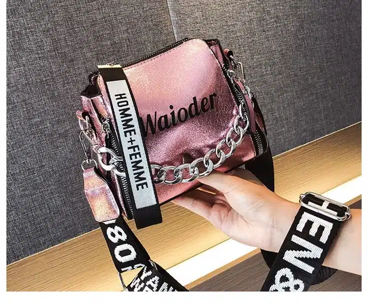 DikizFly Laser Women Bags Fashion Luxury Shoulder Handbags Chains Crossbody Bag Women 2019 Letter Mini Flap Purse bolsa feminina 23