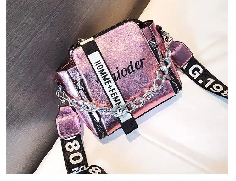 DikizFly Laser Women Bags Fashion Luxury Shoulder Handbags Chains Crossbody Bag Women 2019 Letter Mini Flap Purse bolsa feminina 27