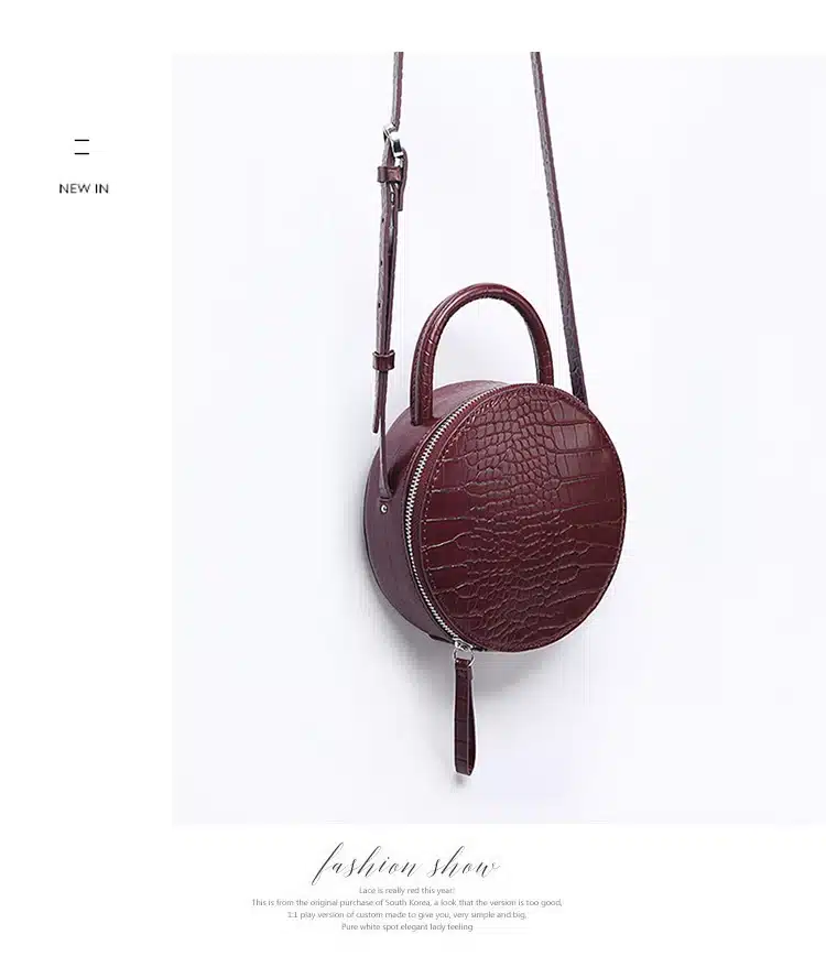 Brand Crocodile Pattern Women Handbag Leather Small Round Bag Designer Shoulder Messenger Bag Evening Clutch Lady Hand Bags 2019 5