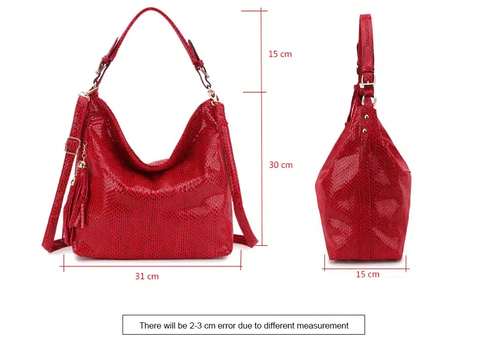 Fashion Leather Women Handbags Hobo Tassel Women Shoulder Bags Big Red Ladies Hand bags Female Crossbody Bags for women 2019 13
