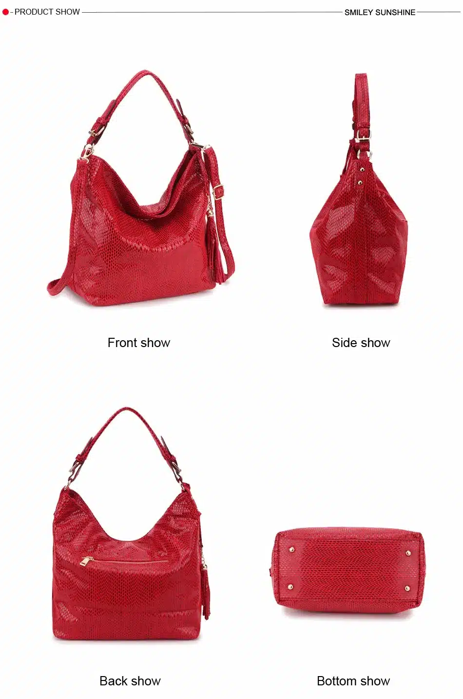 Fashion Leather Women Handbags Hobo Tassel Women Shoulder Bags Big Red Ladies Hand bags Female Crossbody Bags for women 2019 18