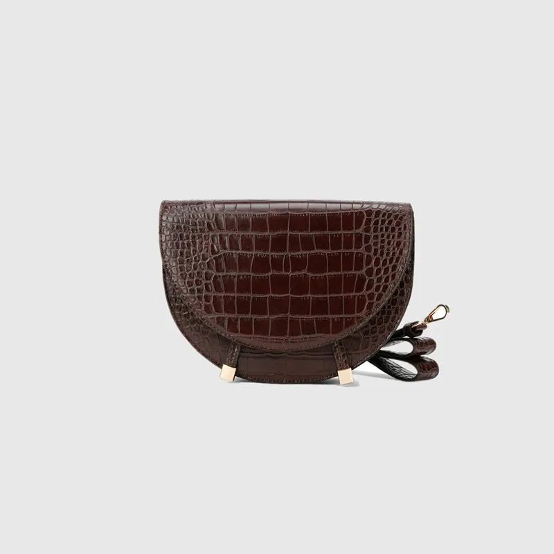Saddle bag animal print alligator leather bag round handbag women vintage half moon bags 2019 new ins fashion drop shipping 13