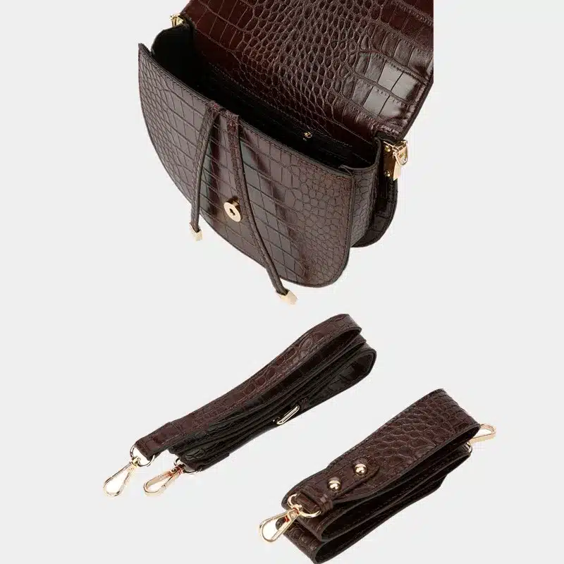 Saddle bag animal print alligator leather bag round handbag women vintage half moon bags 2019 new ins fashion drop shipping 16