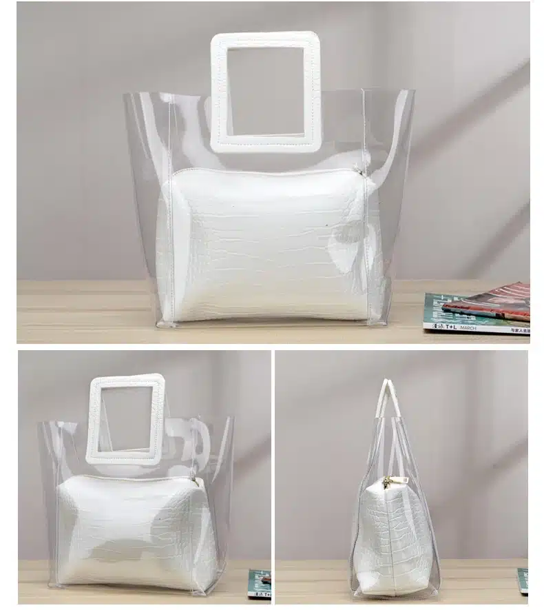 RanHuang 2019 Women Composite Bags Transparent Handbags Women's Fashion Beach Bags Summer Shoulder Bags Casual Handbags A1235 21