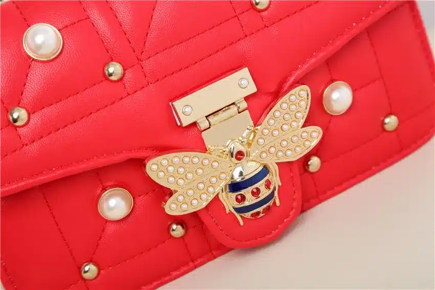 2019 Brands Designer Women Shoulder Bag Chain Strap Flap ladies leather Handbags Messenger Bag women Clutch Bag bee Buckle purse 42