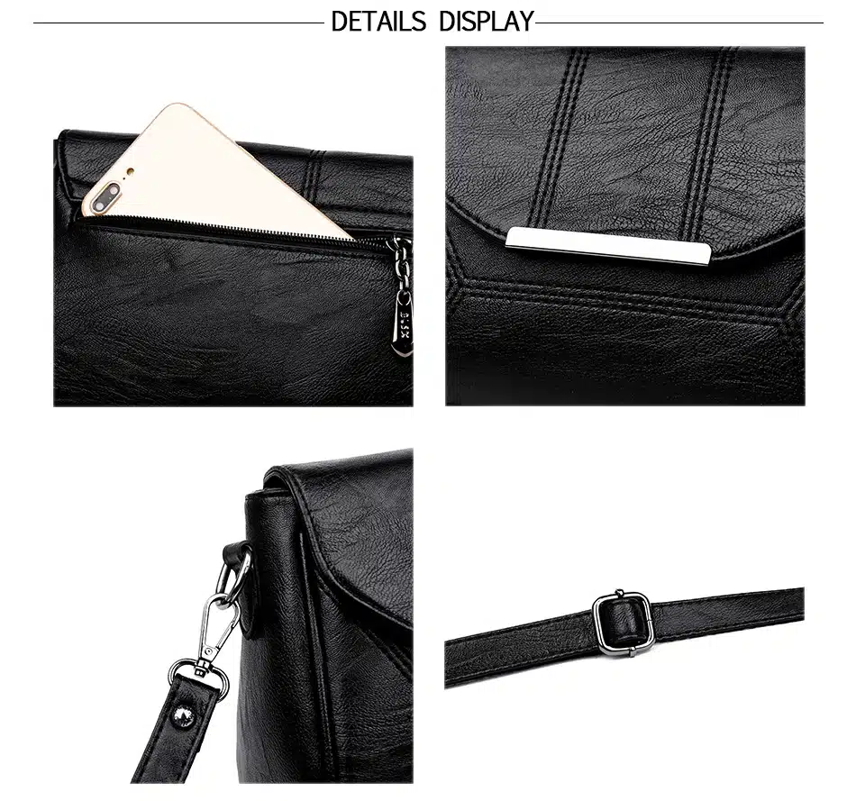 2019 New Soft Crossbody Bags For Women Pu Leather Handbags Designer Women Shoulder Bags High Quality Solid Women Messenger Bags 11