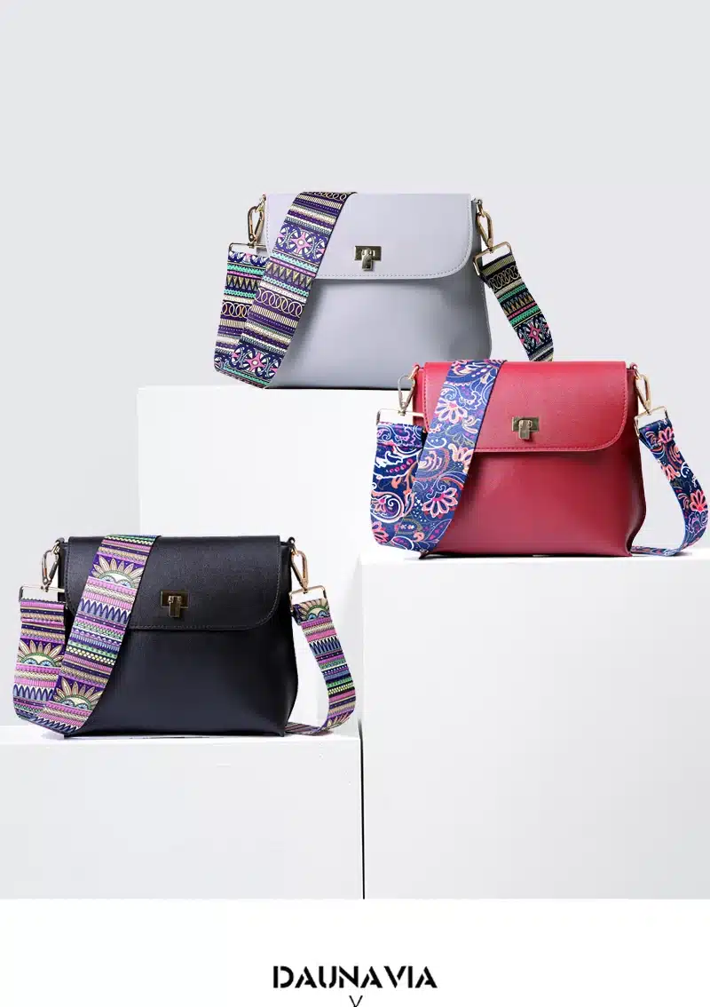 DAUNAVIA Brand bags for women 2019 Women PU Leather Shoulder bags Crossbody women Messenger Bags with Colorful Strap Handbags 2
