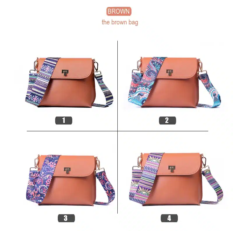 DAUNAVIA Brand bags for women 2019 Women PU Leather Shoulder bags Crossbody women Messenger Bags with Colorful Strap Handbags 7