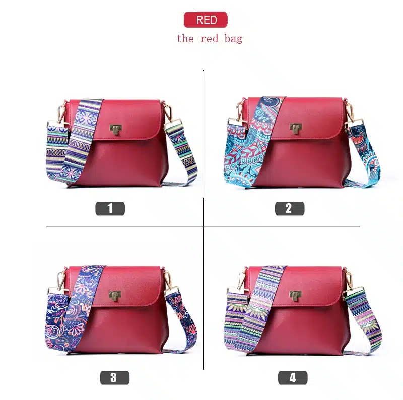 DAUNAVIA Brand bags for women 2019 Women PU Leather Shoulder bags Crossbody women Messenger Bags with Colorful Strap Handbags 8