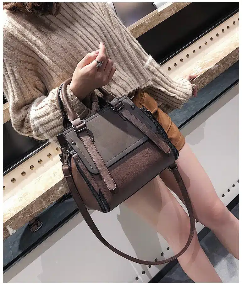 European style Fashion New Women Handbags 2019 High quality Matte PU Leather Portable Shoulder bag Ladies Hit color Big Tote bag 14