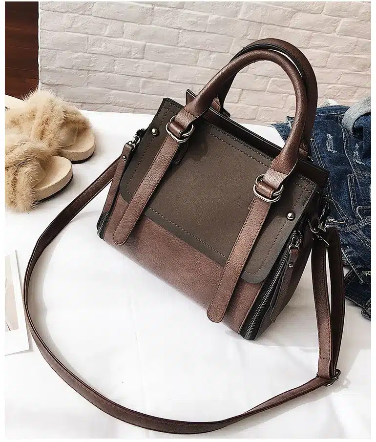 European style Fashion New Women Handbags 2019 High quality Matte PU Leather Portable Shoulder bag Ladies Hit color Big Tote bag 21