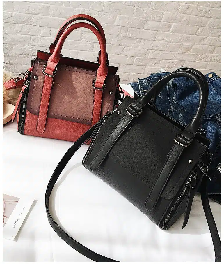 European style Fashion New Women Handbags 2019 High quality Matte PU Leather Portable Shoulder bag Ladies Hit color Big Tote bag 22