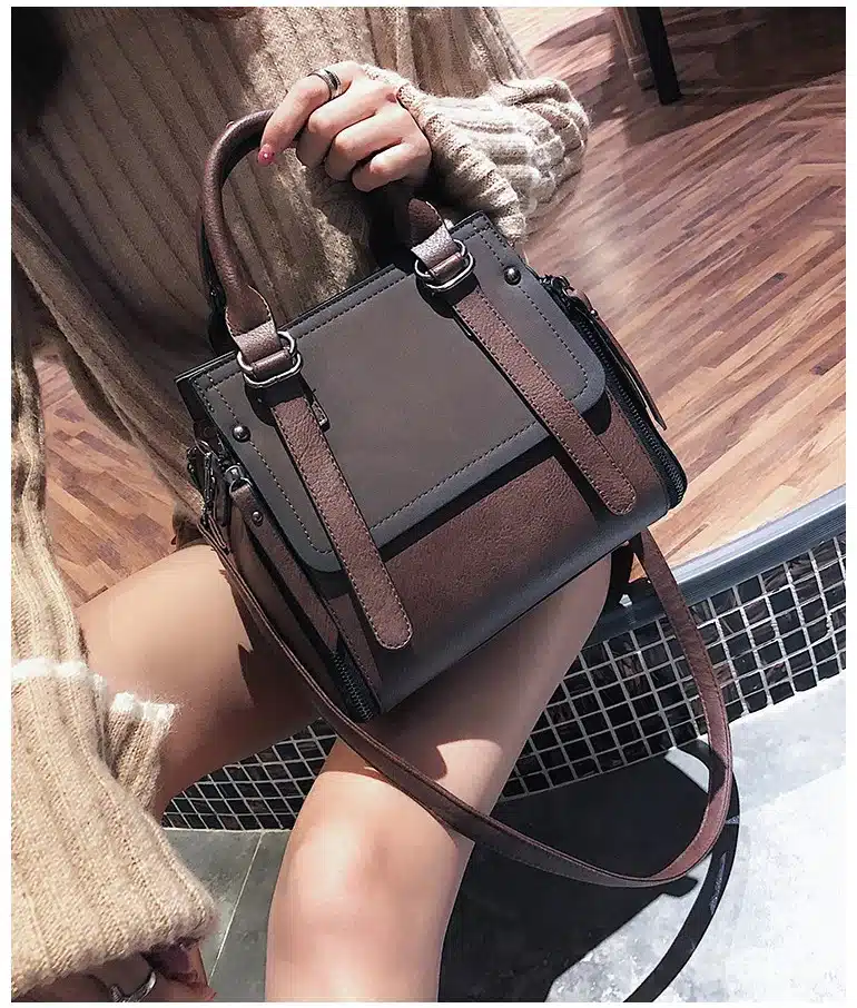 European style Fashion New Women Handbags 2019 High quality Matte PU Leather Portable Shoulder bag Ladies Hit color Big Tote bag 23