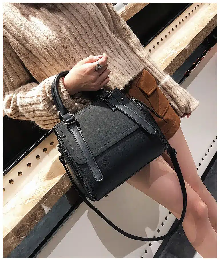 European style Fashion New Women Handbags 2019 High quality Matte PU Leather Portable Shoulder bag Ladies Hit color Big Tote bag 24
