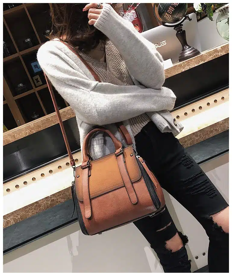 European style Fashion New Women Handbags 2019 High quality Matte PU Leather Portable Shoulder bag Ladies Hit color Big Tote bag 25