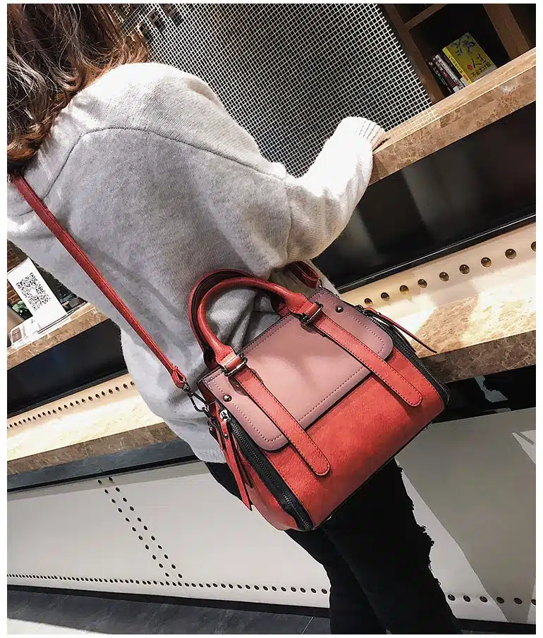 European style Fashion New Women Handbags 2019 High quality Matte PU Leather Portable Shoulder bag Ladies Hit color Big Tote bag 27