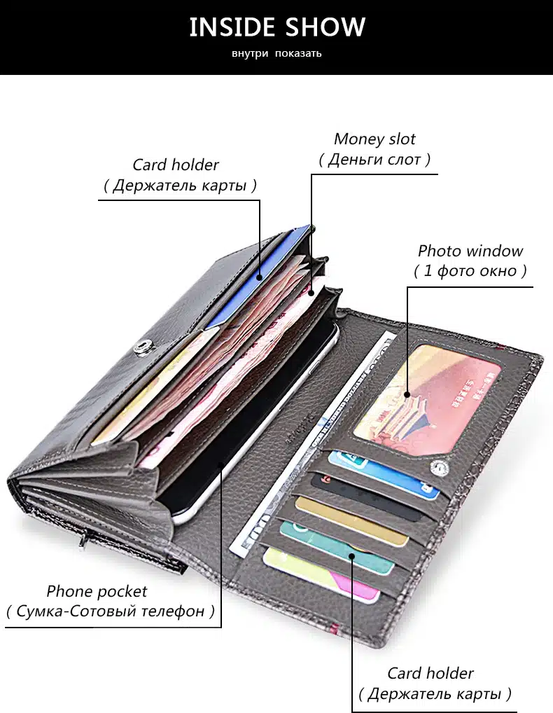 DICIHAYA Brand Genuine Leather Women Wallets Crocodile Print Long Hasp Zipper Wallet Ladies Clutch Bag Purse Female Luxury 2019 13