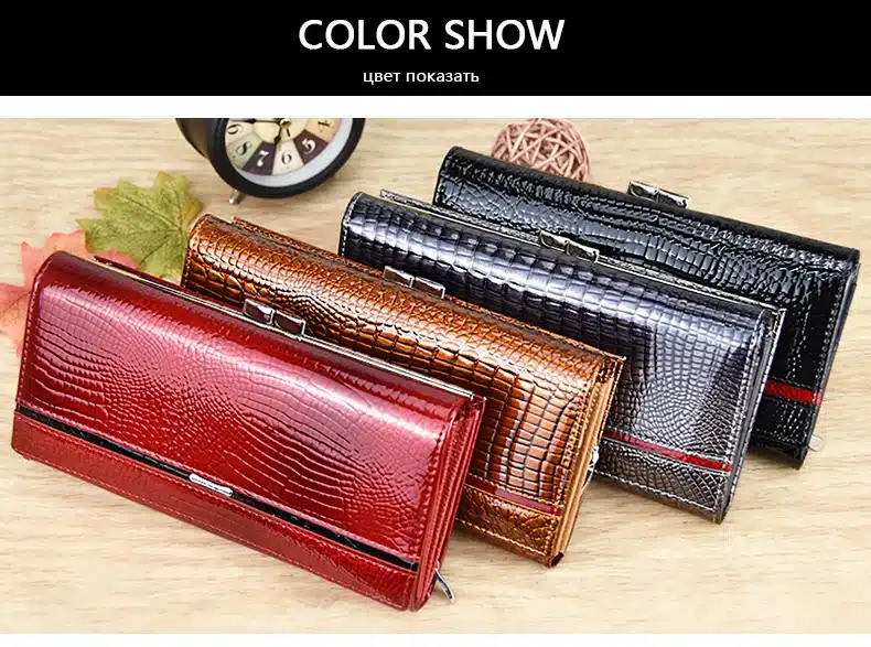 DICIHAYA Brand Genuine Leather Women Wallets Crocodile Print Long Hasp Zipper Wallet Ladies Clutch Bag Purse Female Luxury 2019 16