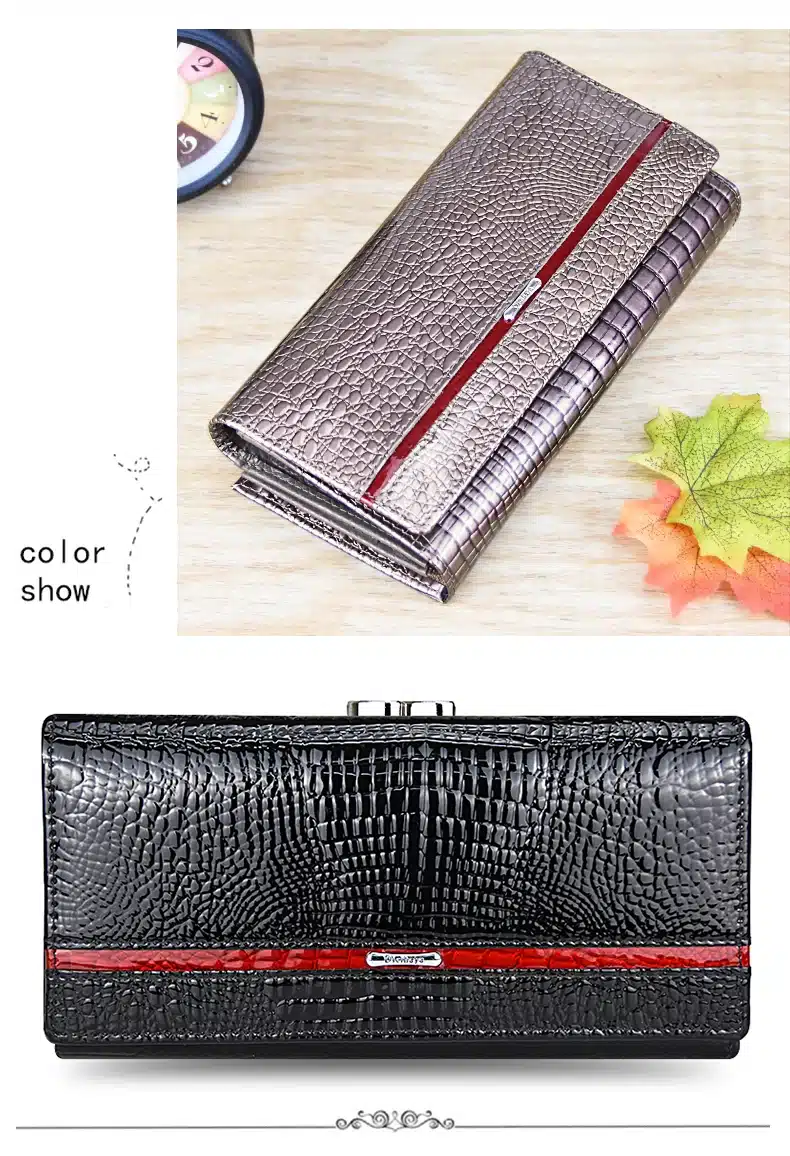 DICIHAYA Brand Genuine Leather Women Wallets Crocodile Print Long Hasp Zipper Wallet Ladies Clutch Bag Purse Female Luxury 2019 20