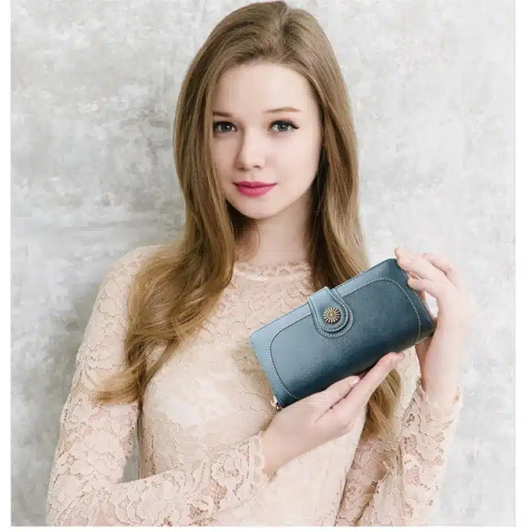 2019 New Vintage Button Phone Purses Women Wallets Female Purse Leather Brand Retro Ladies Long Zipper Woman Wallet Card Clutch 16