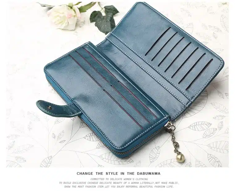 2019 New Vintage Button Phone Purses Women Wallets Female Purse Leather Brand Retro Ladies Long Zipper Woman Wallet Card Clutch 17