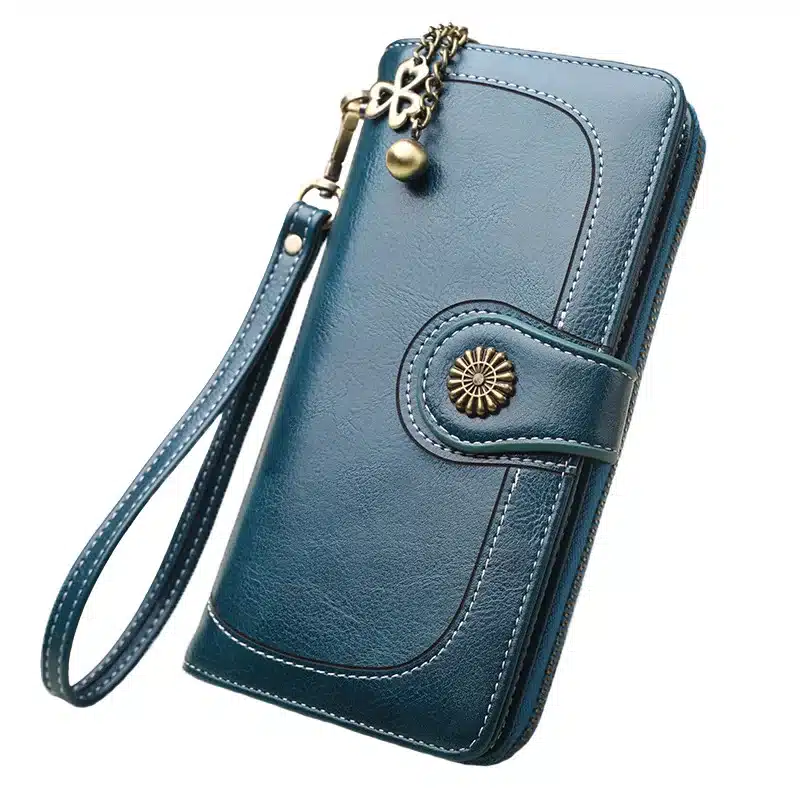 2019 New Vintage Button Phone Purses Women Wallets Female Purse Leather Brand Retro Ladies Long Zipper Woman Wallet Card Clutch 23