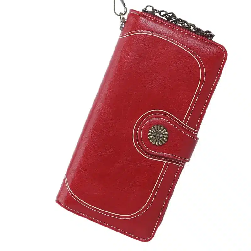 2019 New Vintage Button Phone Purses Women Wallets Female Purse Leather Brand Retro Ladies Long Zipper Woman Wallet Card Clutch 24