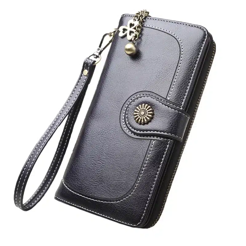 2019 New Vintage Button Phone Purses Women Wallets Female Purse Leather Brand Retro Ladies Long Zipper Woman Wallet Card Clutch 25
