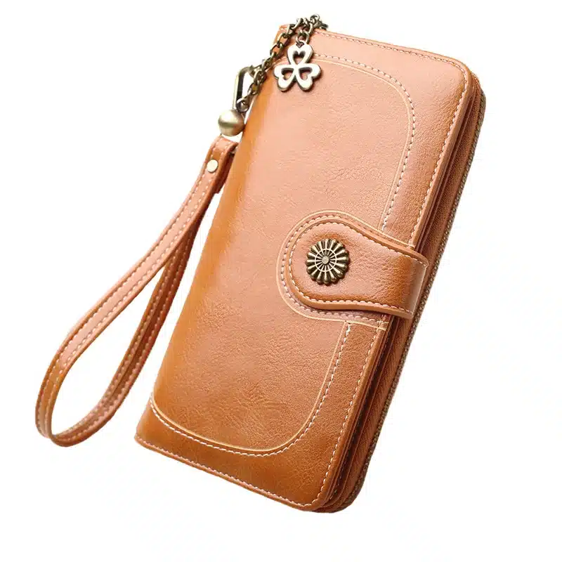 2019 New Vintage Button Phone Purses Women Wallets Female Purse Leather Brand Retro Ladies Long Zipper Woman Wallet Card Clutch 26