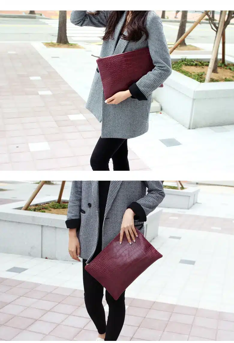 2019 New Fashion Crocodile Grain Women Envelope Clutch Bag Ladies Evening Party Large Clutches Handbag Alligator purses bolsas 12