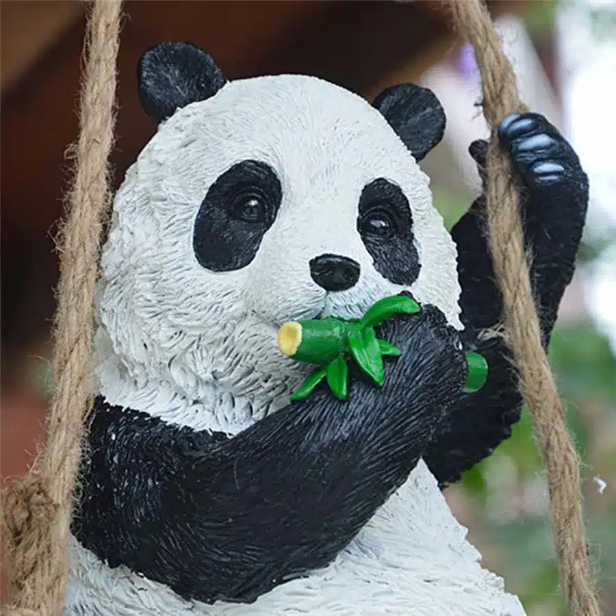 Resin Simulation Garden Swing Swinging Panda For House Garden School Party Outdoor Indoor Chilrden Pet Park Toy Decoration 16