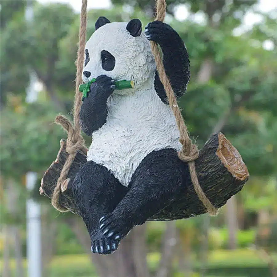 Resin Simulation Garden Swing Swinging Panda For House Garden School Party Outdoor Indoor Chilrden Pet Park Toy Decoration 17
