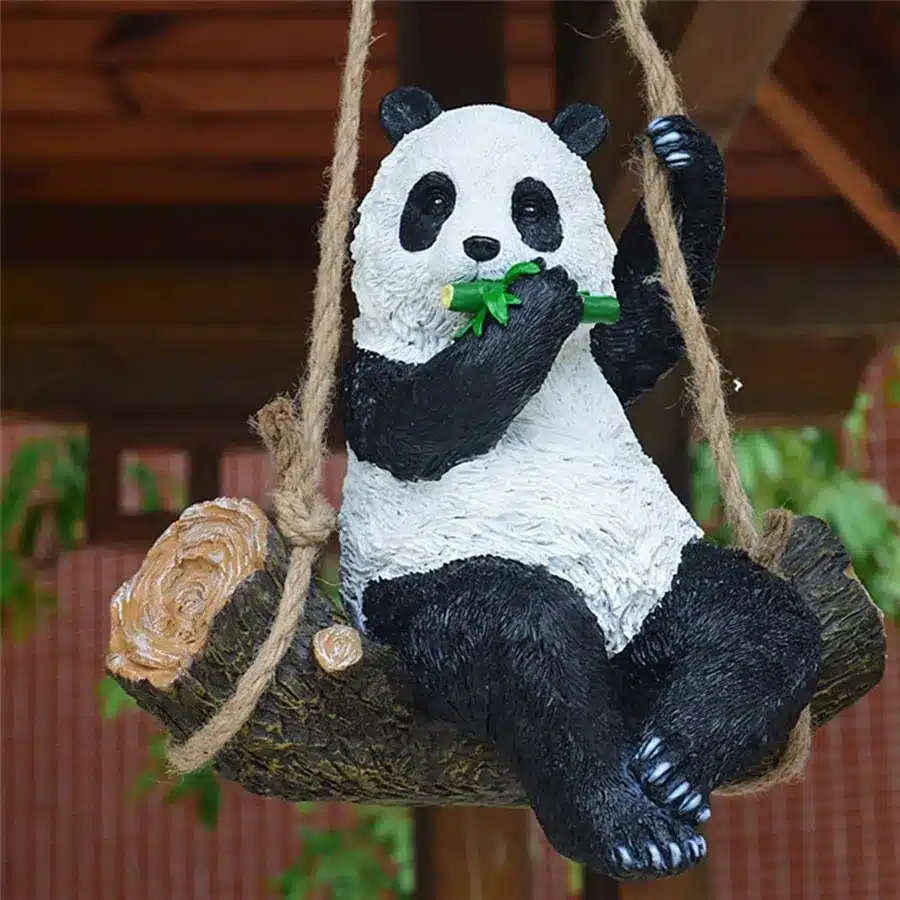 Resin Simulation Garden Swing Swinging Panda For House Garden School Party Outdoor Indoor Chilrden Pet Park Toy Decoration 19