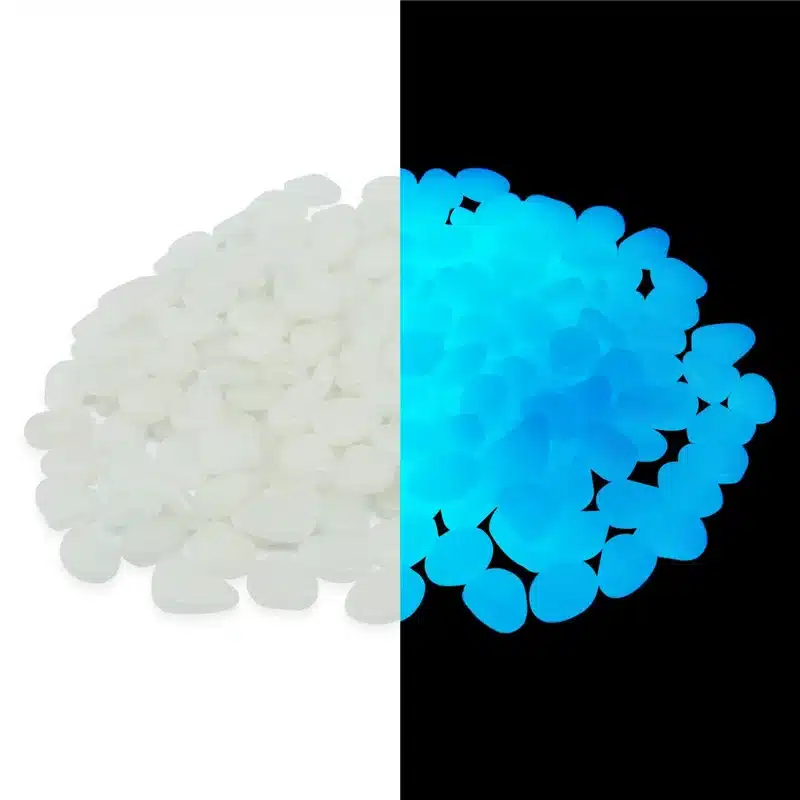 100pcs/lot Garden supplies Stone Glow in the Dark Luminous Pebbles Rocks for Walkways Fish Tank Decorations 12