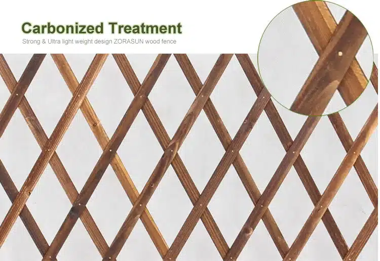 5Ft Expanding Wooden Garden Wall Fence Panel Plant Climb Trellis Support Decorative Garden Fence for Home Yard Garden Decoration 3