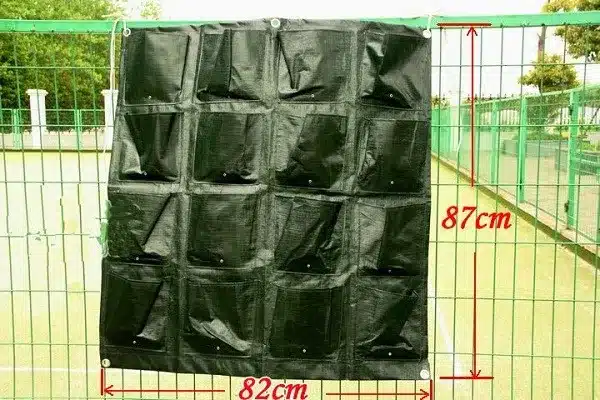 Green Vertical Living Home 16 Pockets Garden Hanging Wall Planter Green Field Pots Grow Container Bags 10
